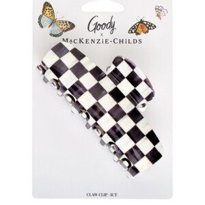 Goody x MacKenzie-Childs Courtly Check Claw Clip Black White Hair Accessory NIP